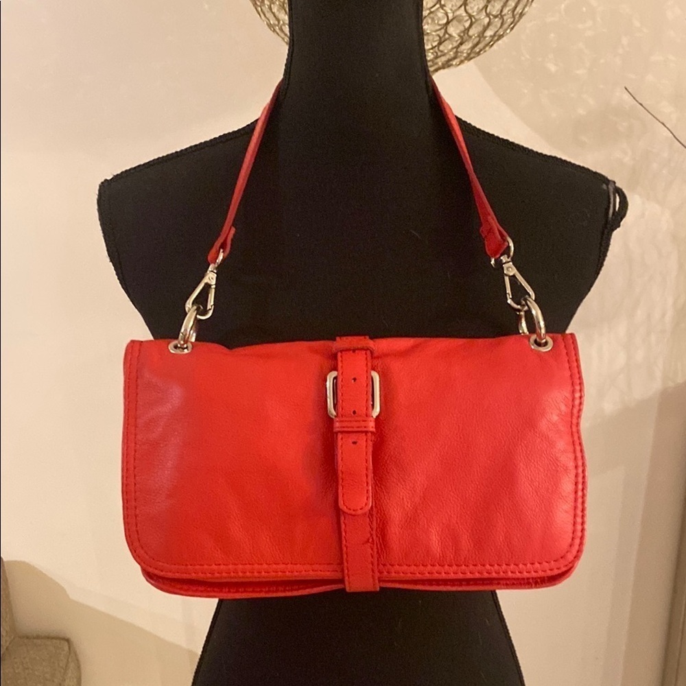 Italian 🇮🇹 handmade exclusives BORSE in PELLE Elegant Red Leather Shoulder Bag